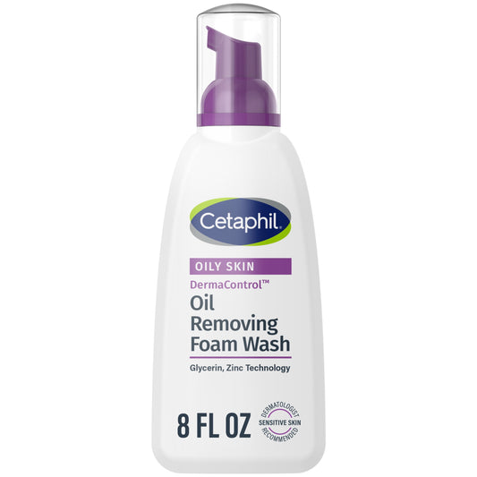 Cetaphil Derma Control Oil Removing Foam Wash for Oliy, Sensitive Skin, 8 oz