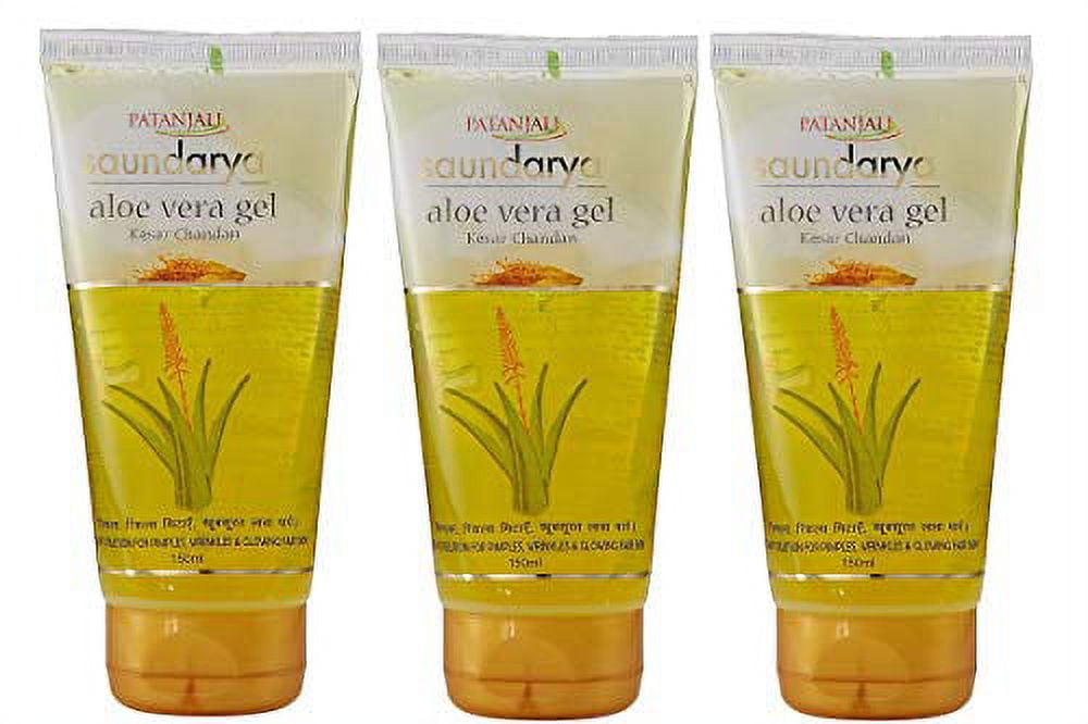Patanjali Saundarya Aloe Vera Gel With Kesar Chandan, 150ml (Pack of 3)