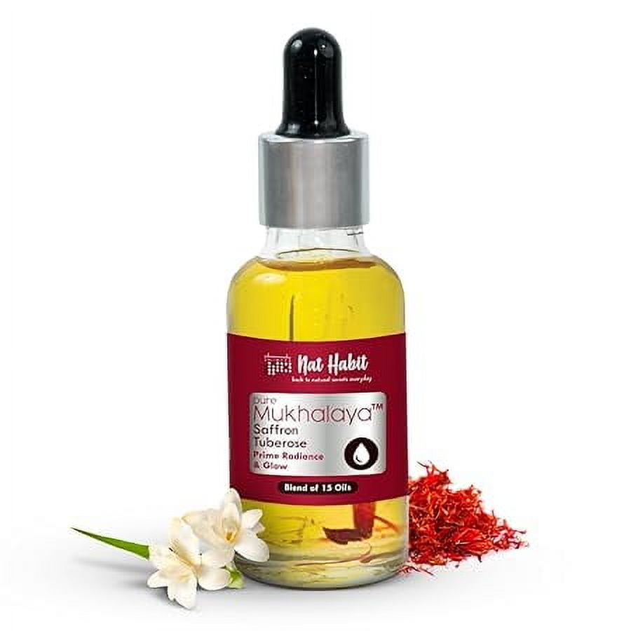 Nat Habit Saffron Tuberose Mukhalaya, Face Oil For Radiance & Glow 30ml