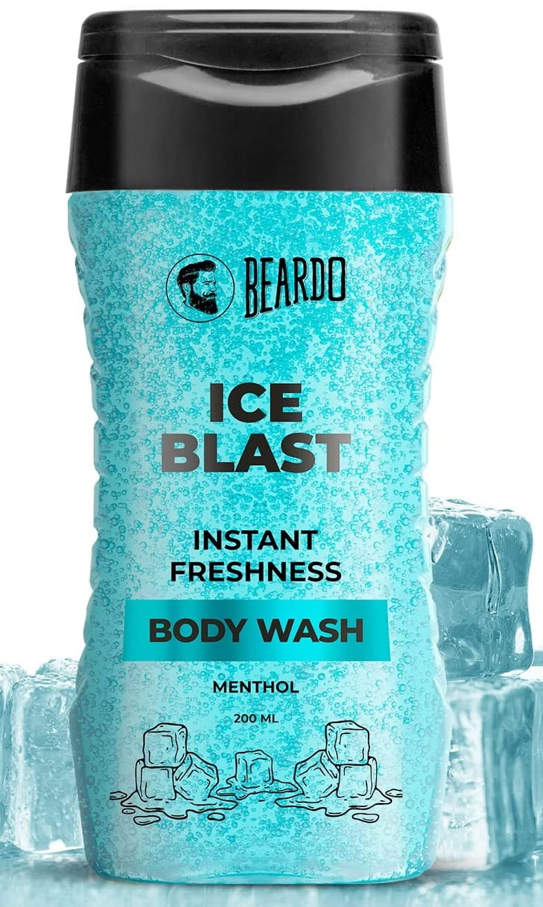 BEARDO Menâ€™s Ice Blast Menthol Cooling Instant Icy Cool Freshness BodyWash- 200ml