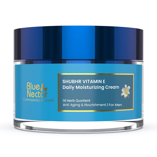 Blue Nectar Face Cream for Men, Daily Moisturizing Anti Aging Cream for Men with Face Glow