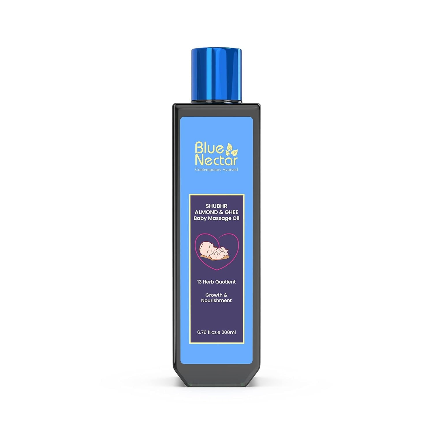 Blue Nectar Ayurvedic Baby HairOil with Organic Ghee, Almond Oil, Coconut Oil & Olive Oil