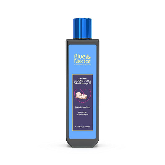 Blue Nectar Ayurvedic Baby HairOil with Organic Ghee, Almond Oil, Coconut Oil & Olive Oil