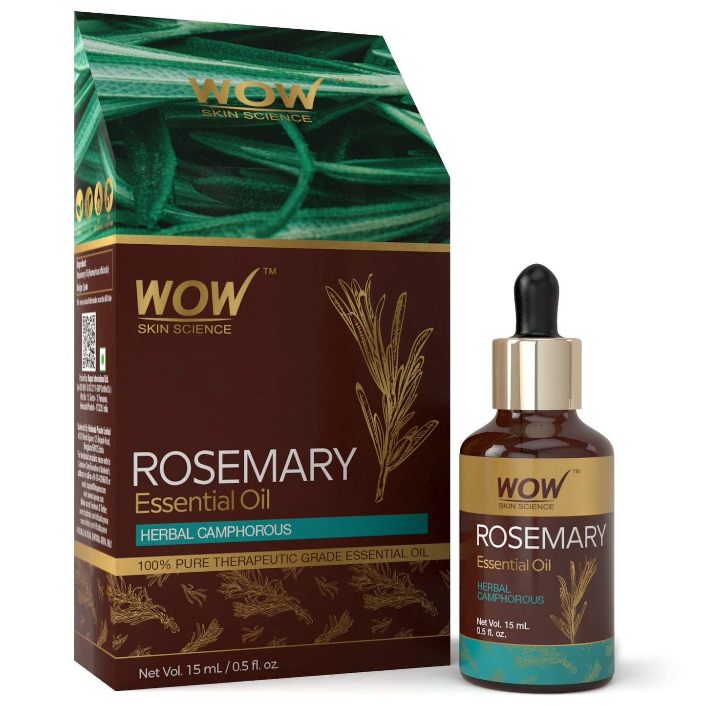 WOW Skin Science Rosemary Essential Oil, 15 ml