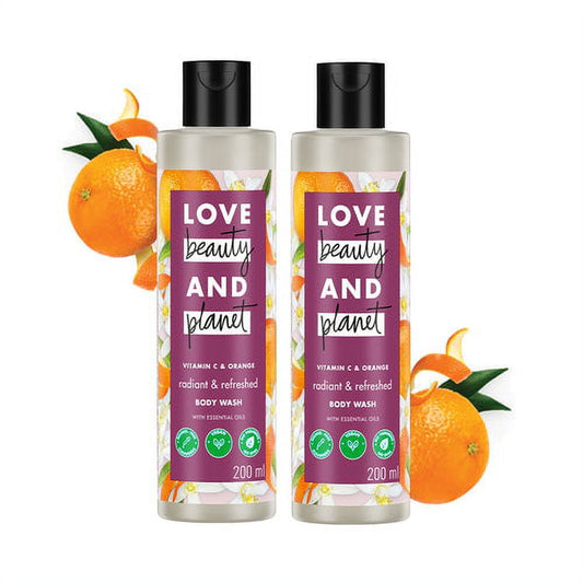 Love Beauty and Planet Vitamin C & Orange BodyWash for glowing skin (200ml + 200ml) (Pack