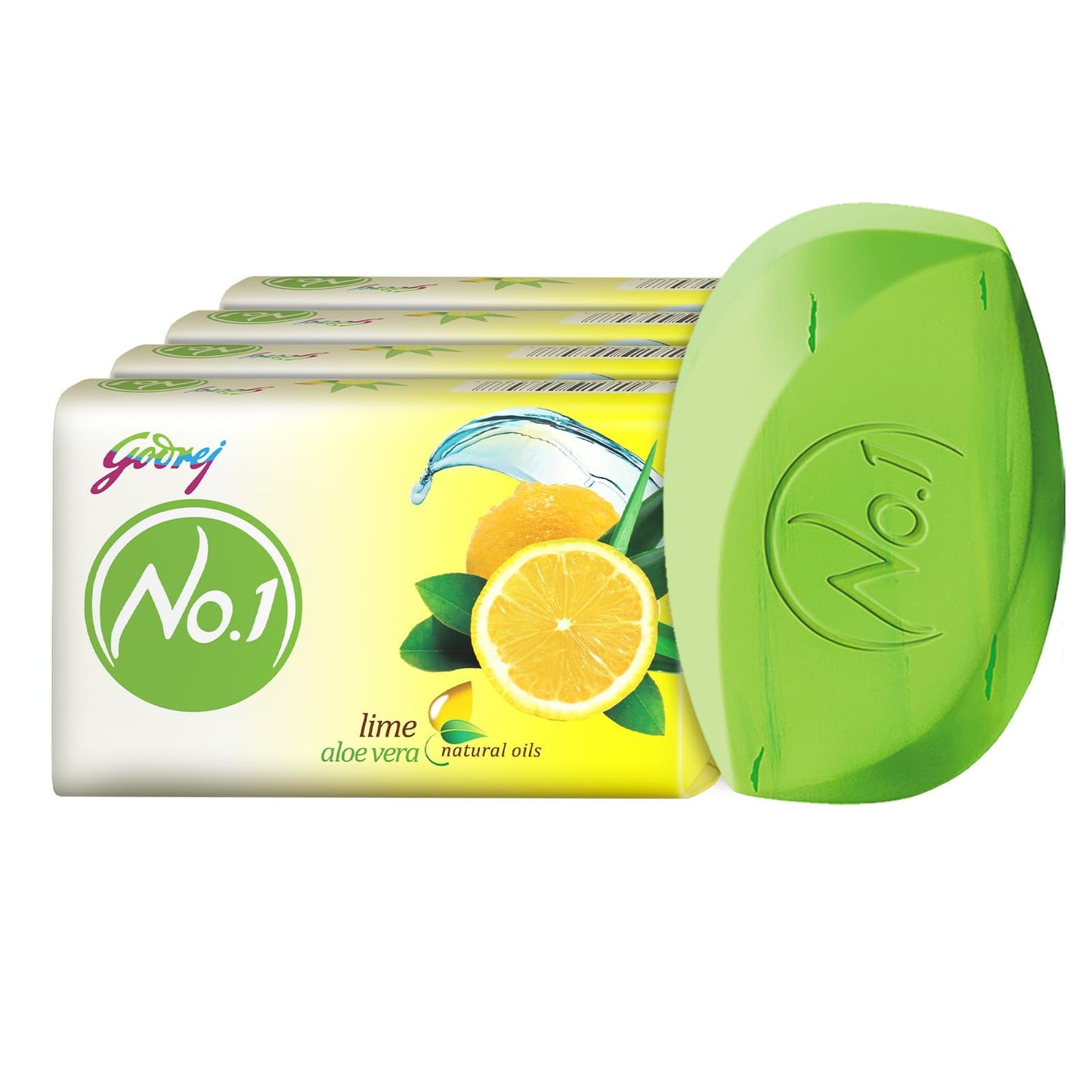 Godrej No.1 Lime & Aloe Vera Soap - Pack Of 4 (150G Each) - High Tfm (Grade 1 Soap) | Soap