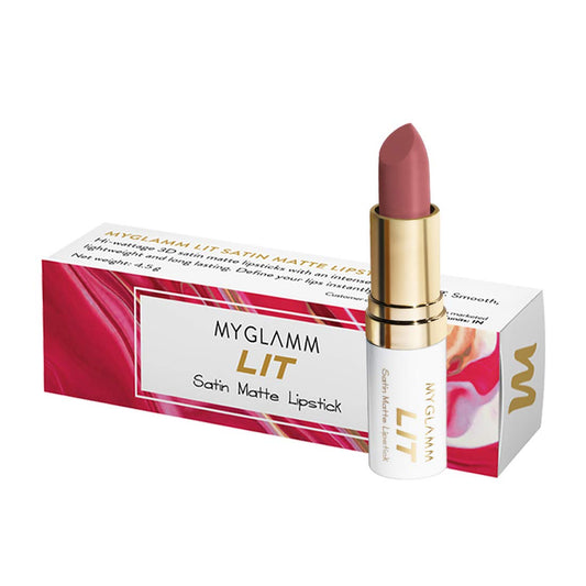 MyGlamm Lit Satin Matte Lipstick - The Good Wife, Red, 4 ml