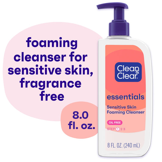 Clean & Clear Essentials Oil-Free Foaming Facial Cleanser, 8 fl. oz