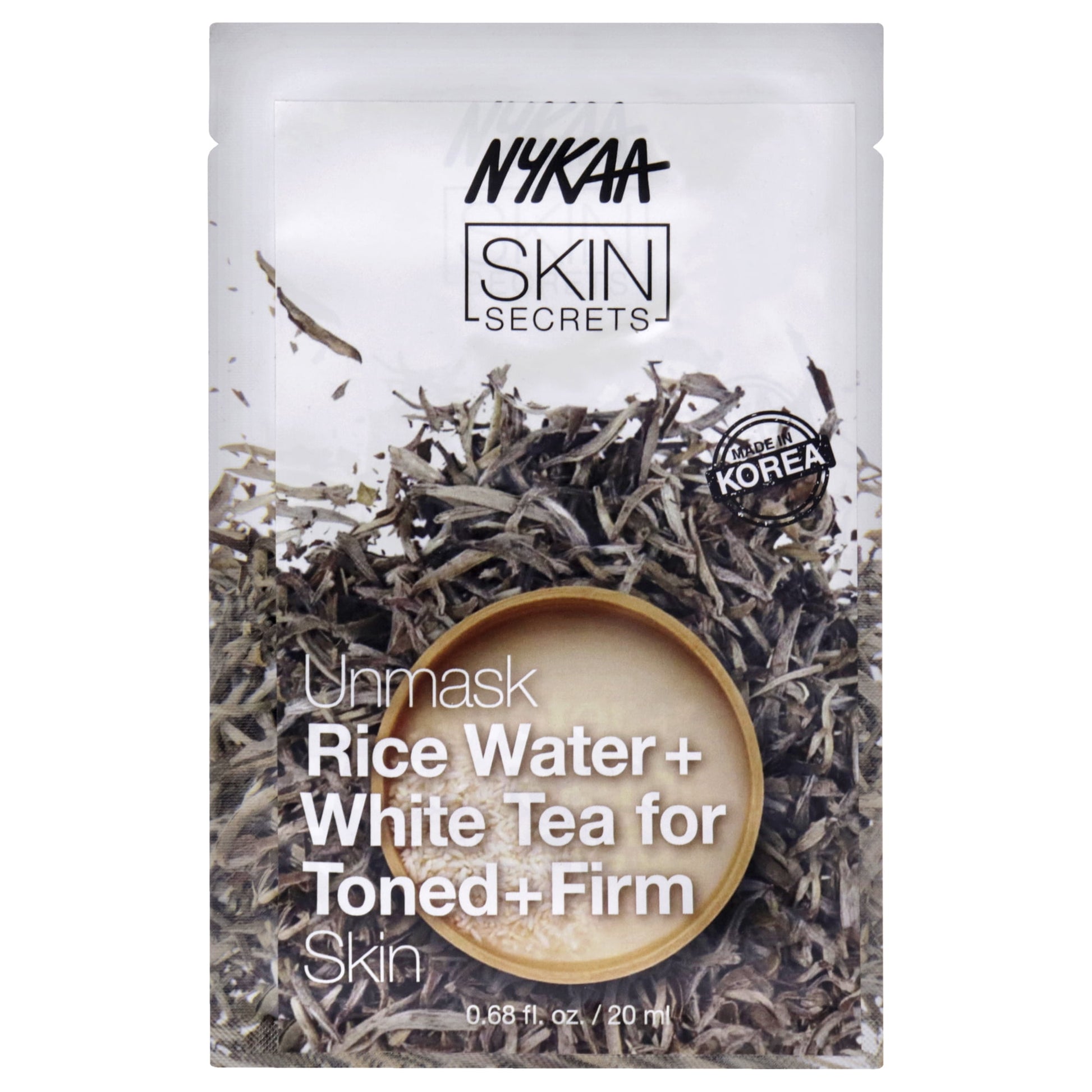 Nykaa Naturals Skin Bubble Sheet Mask, Rice Water and White Tea, 0.67 oz