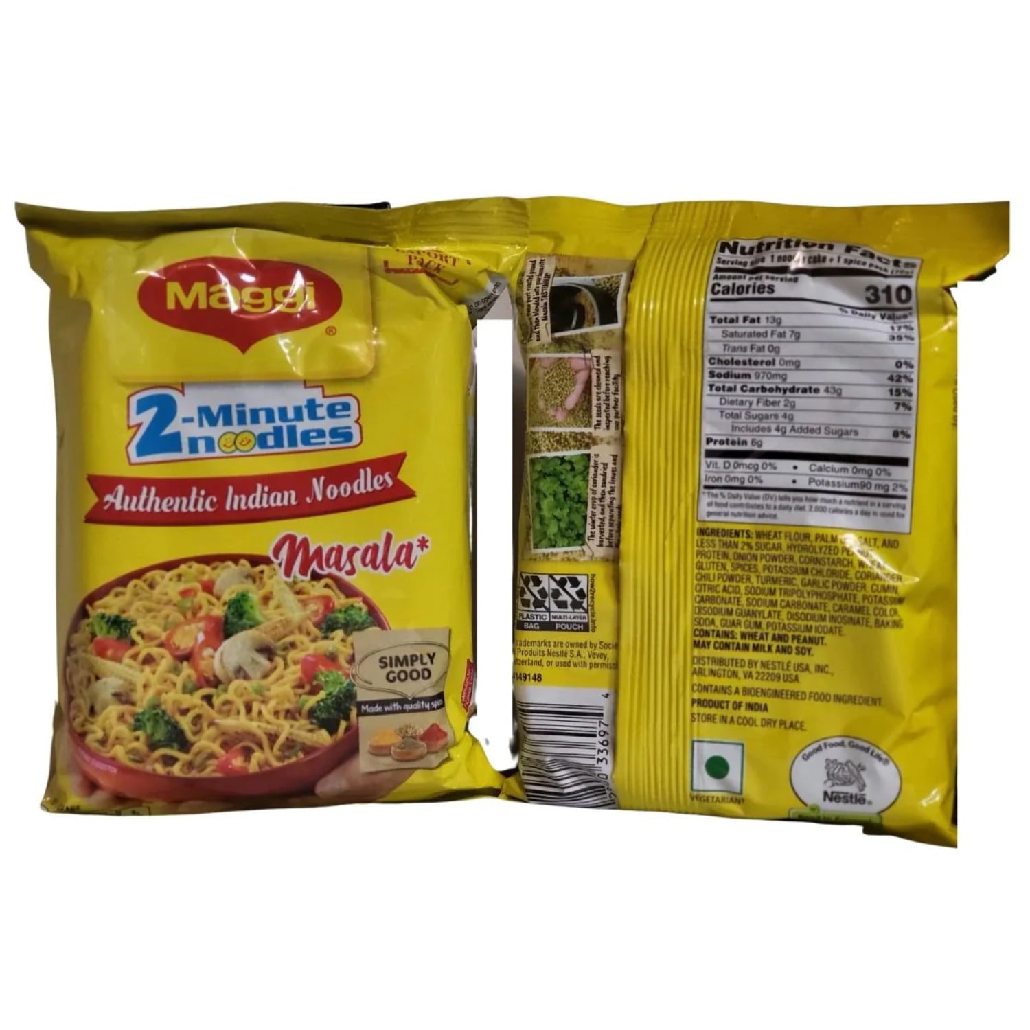 Maggi Noodles 2-minutes Masala Noodles 70g (Pack of 12)