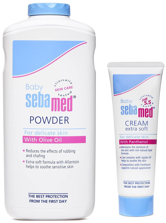 Sebamed Baby Powder, 200G And Sebamed Baby Cream Extra Soft, 50Ml