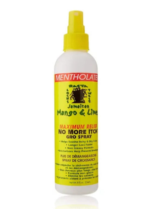Jamaican Mango & Lime Maximum Relief No More Itch Gro Spray 8 oz, Hair & Scalp Treatment,