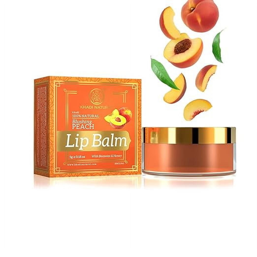 Khadi Natural Peach LipBalm with Beeswax and Shea Butter 5 GM
