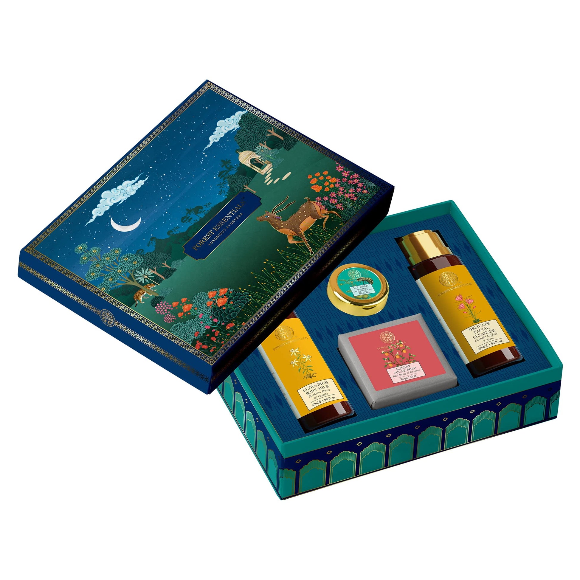 Forest Essentials Bahaar Gift Box | SkinCare Gift Set with FaceWash, BodyLotion, Handmade