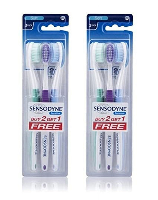 Sensodyne Sensitive Toothbrush Soft Sensitive Teeth, 3 Count (Pack of 2)