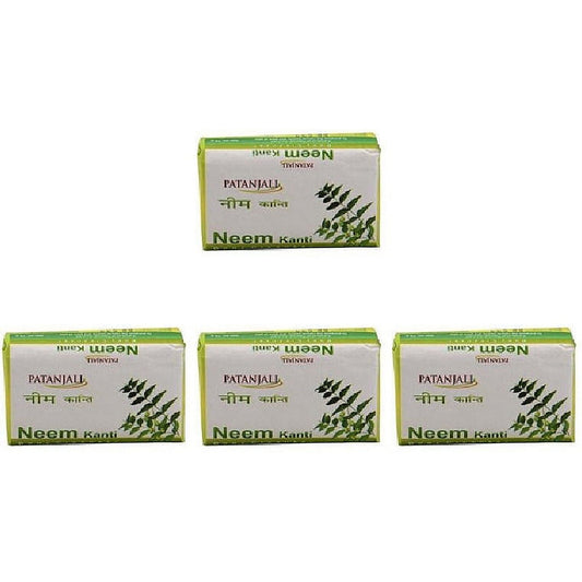 Pack Of 4 - Patanjali Neem Kanti Body Cleanser Soap Bar - 140 Gm (4.93 Oz)