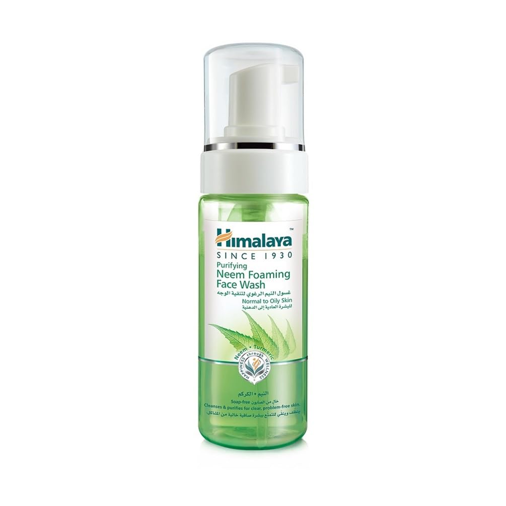 Himalaya Purifying Neem Foaming FaceWash with Neem and Turmeric for Oily Skin, 5.07 oz (15