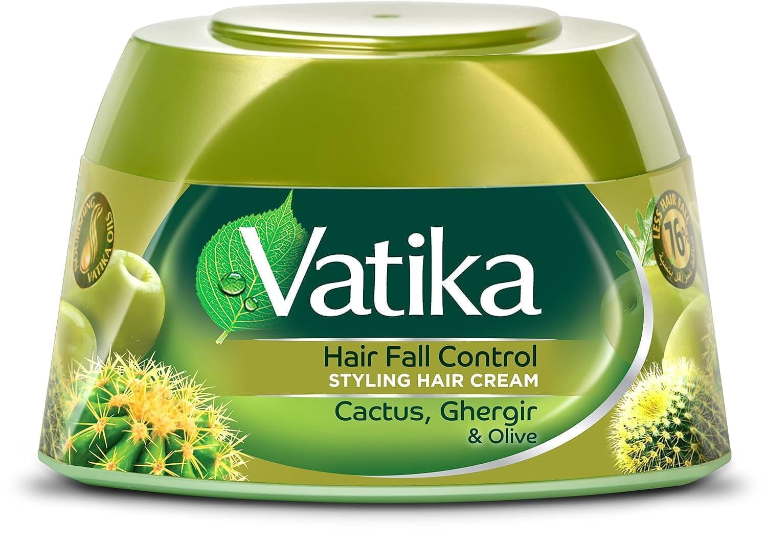 Dabur Vatika Naturals Hair Fall Control Styling Hair Cream Olive Cactus Heena, 140Ml
