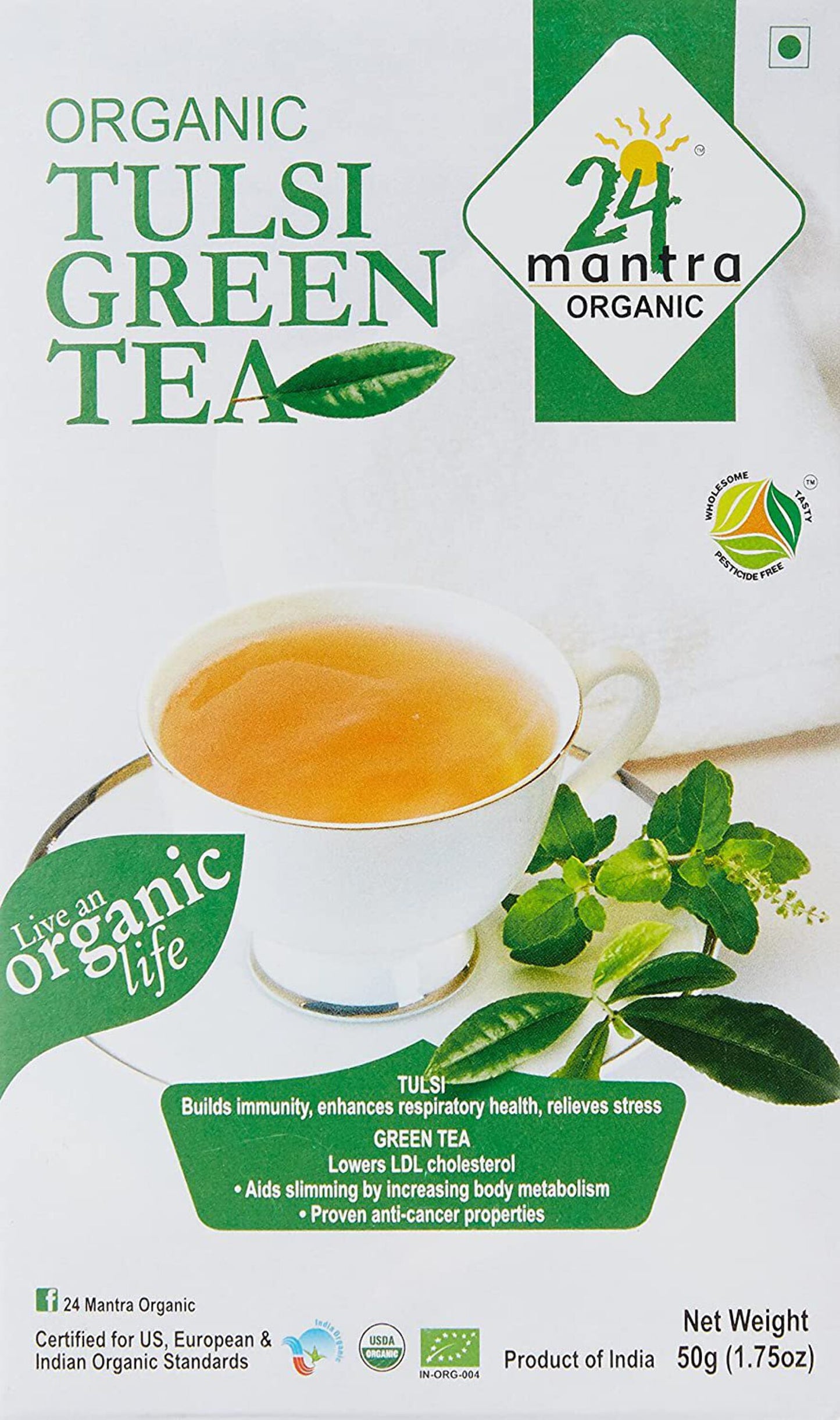 24 Mantra Organic Tulsi Green Tea 1.75oz