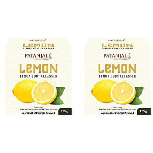 Pack Of 2 - Patanjali Lemon Body Cleanser Soap Bar - 120 Gm (4.23 Oz)