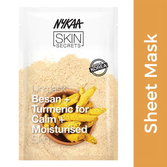 Nykaa Skin Secrets Rituals Besan + Turmeric Sheet Mask For Calm & Moisturised Skin