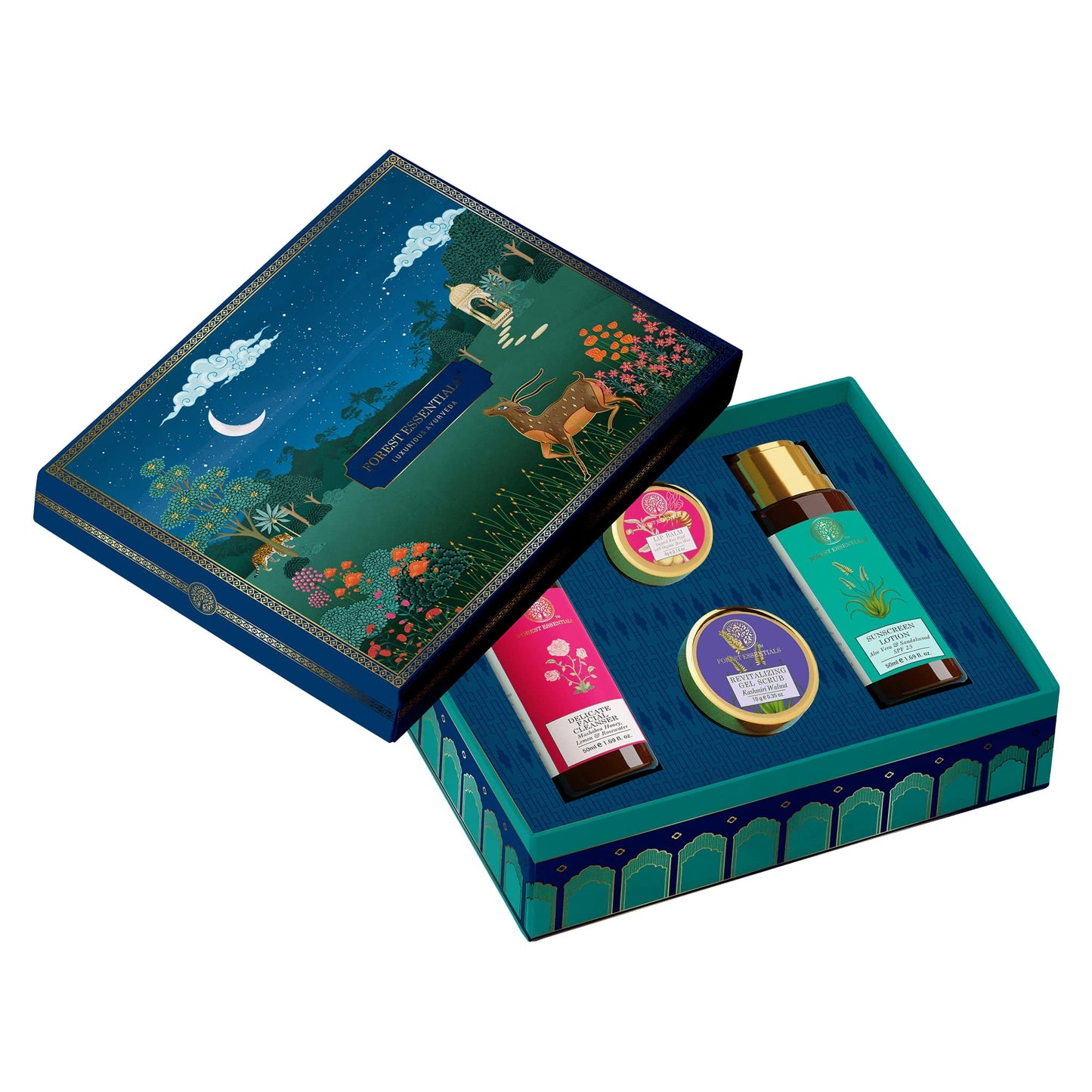 Forest Essentials Bahaar Facial Indulgence Gift Set | SkinCare Gift Box With Sunscreen, Fa