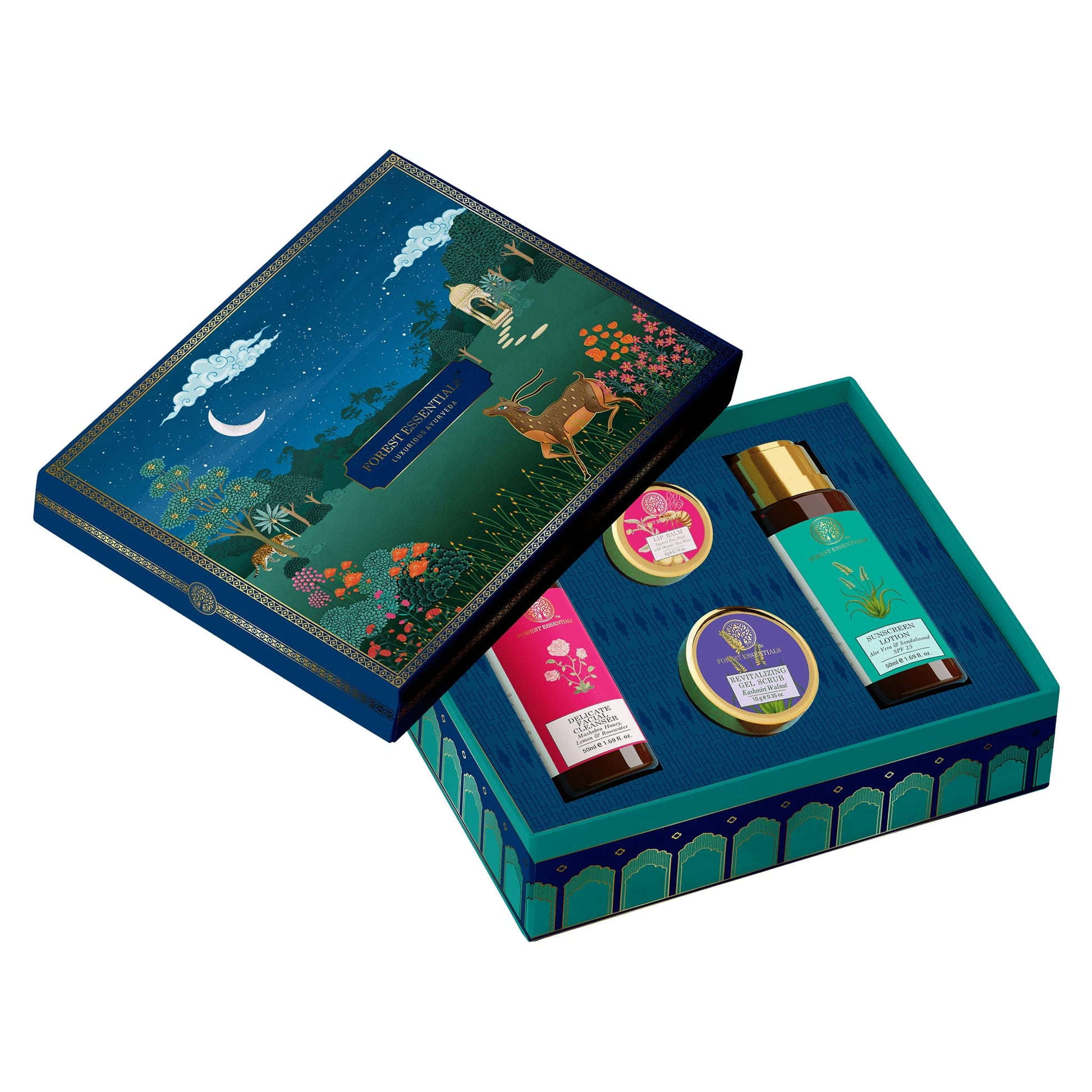 Forest Essentials Bahaar Facial Indulgence Gift Set | SkinCare Gift Box With Sunscreen, Fa