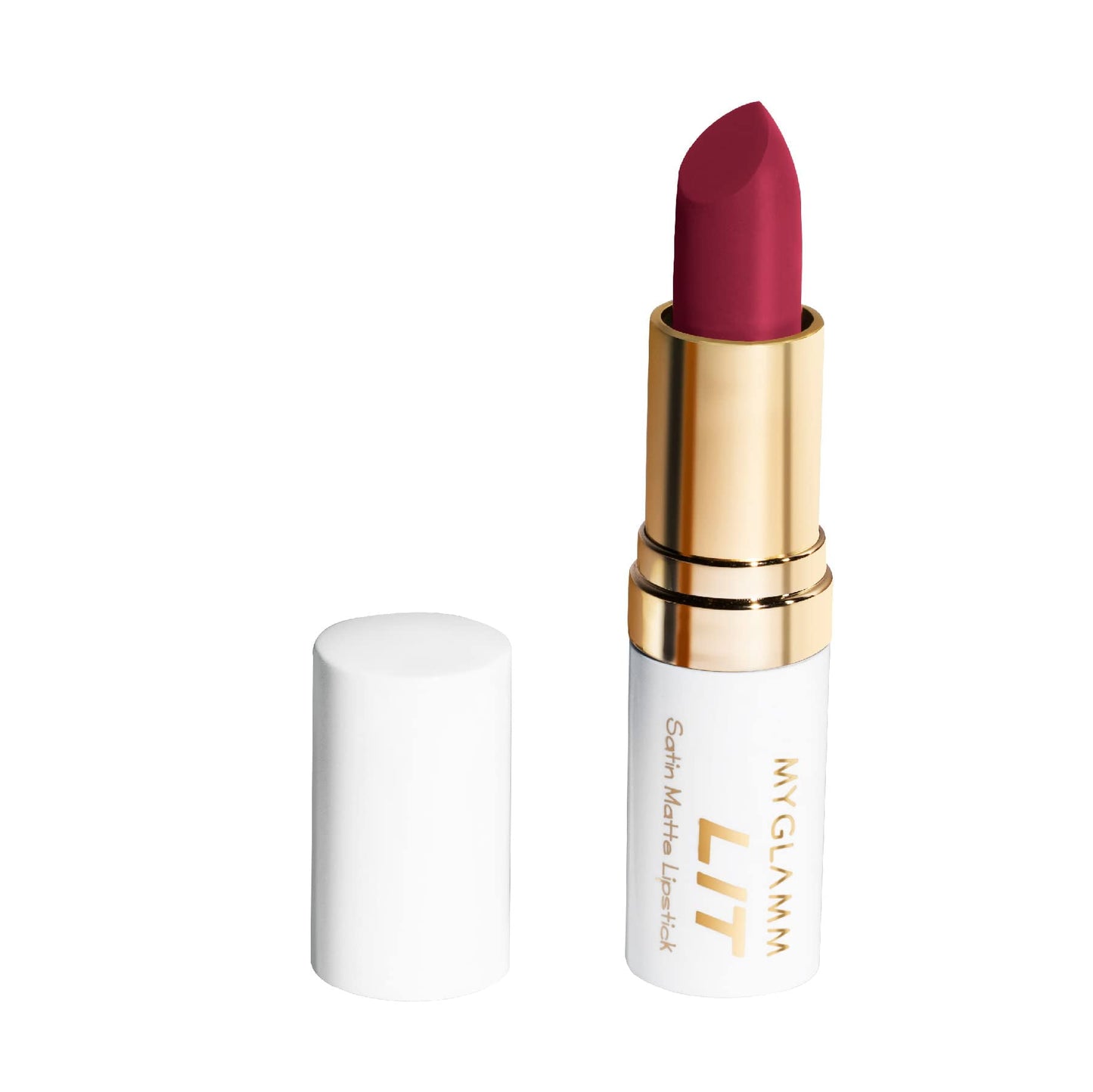 Myglamm Lit Satin Matte Lipstick-Lust Stories (Pink)-4.5 Gm | 3D Satin Matte Finish | Long