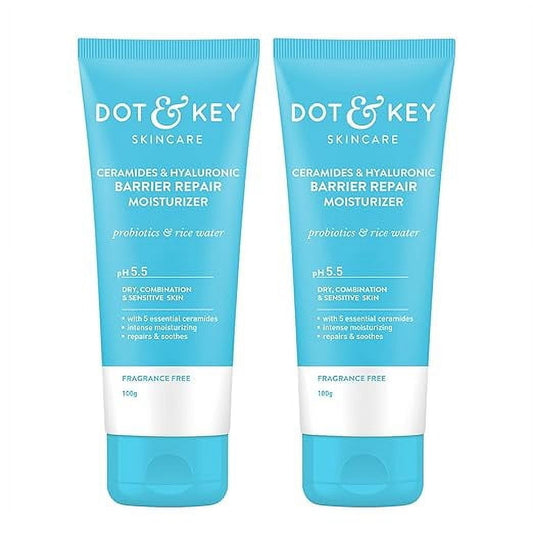 Dot & Key Ceramides Moisturizer (Pack of 2, 100 gms each) with Hyaluronic for Intense Mois