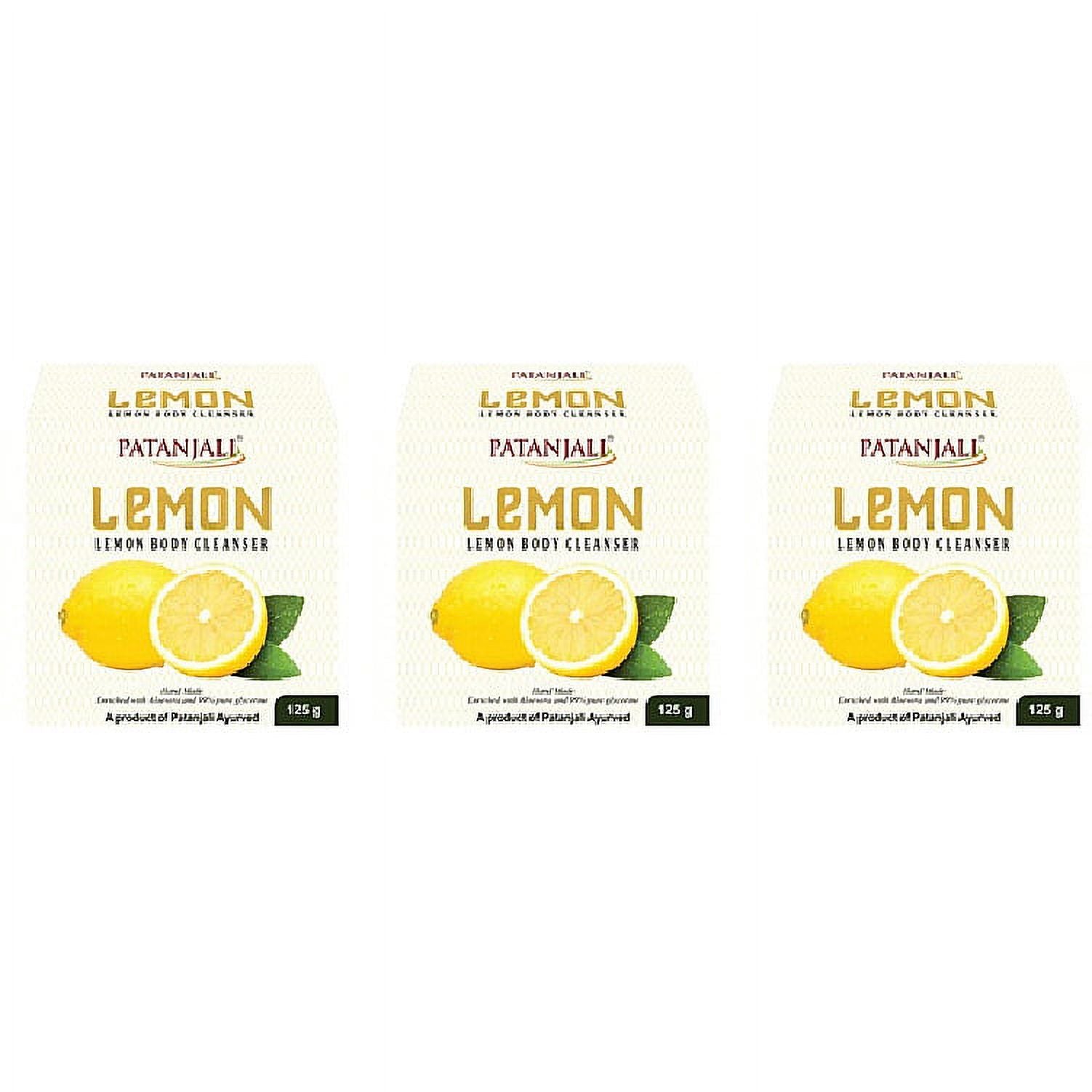 Pack Of 3 - Patanjali Lemon Body Cleanser Soap Bar - 120 Gm (4.23 Oz)