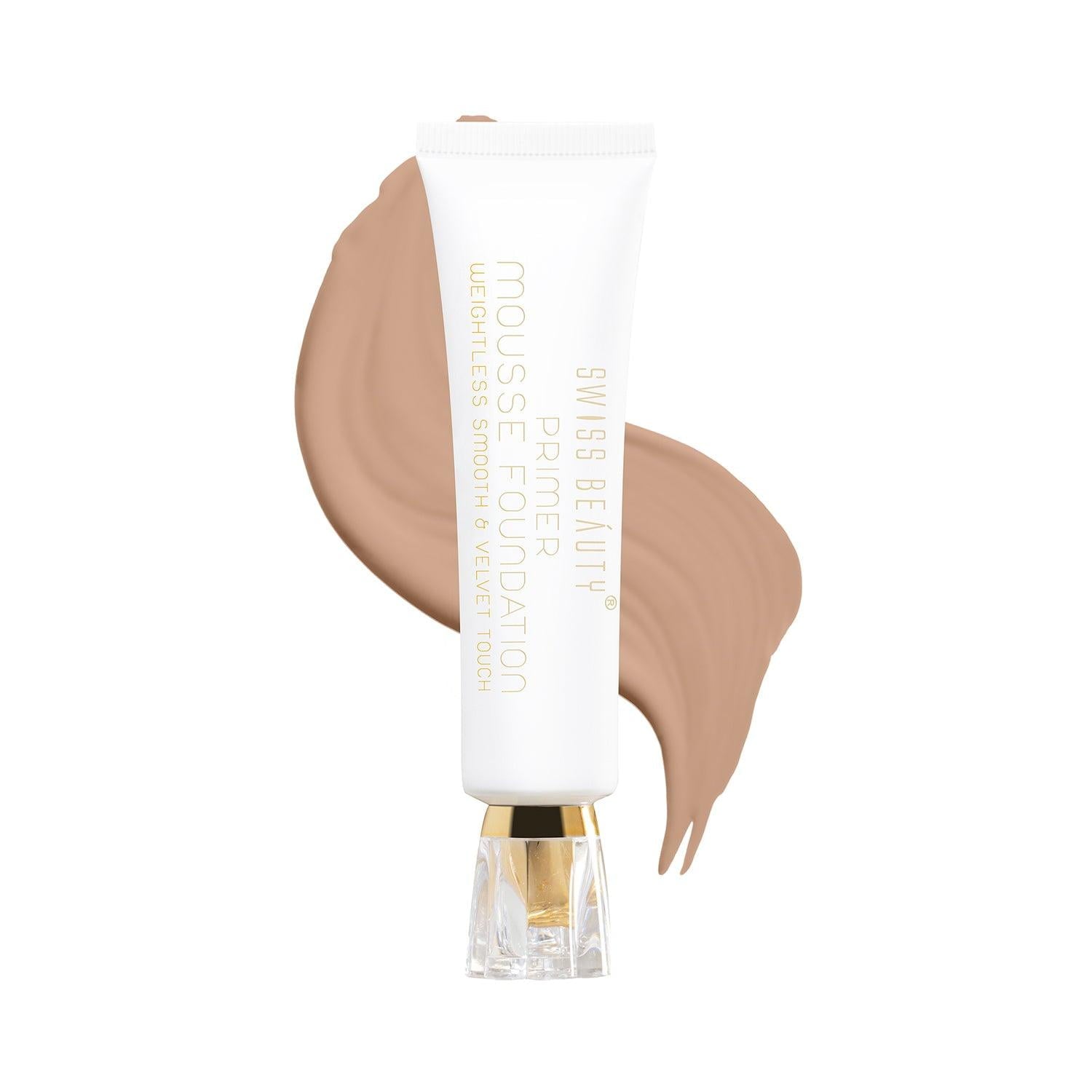 SWISS BEAUTY Primer Mousse Foundation Weightless Smooth & Velvet Touch, Face MakeUp, Natur