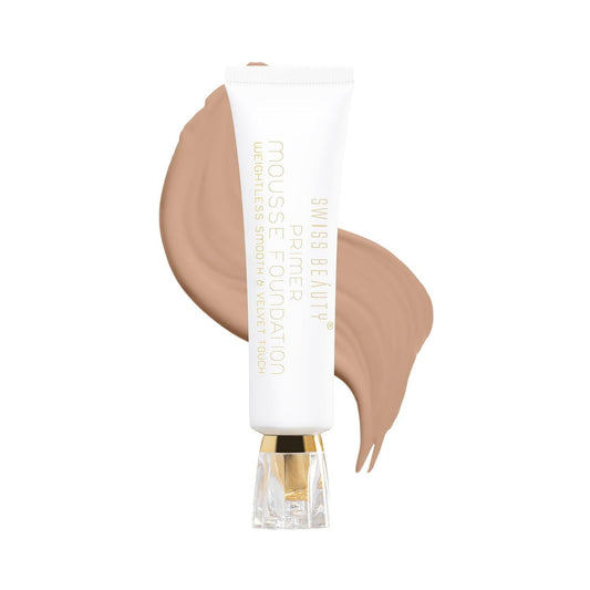SWISS BEAUTY Primer Mousse Foundation Weightless Smooth & Velvet Touch, Face MakeUp, Natur