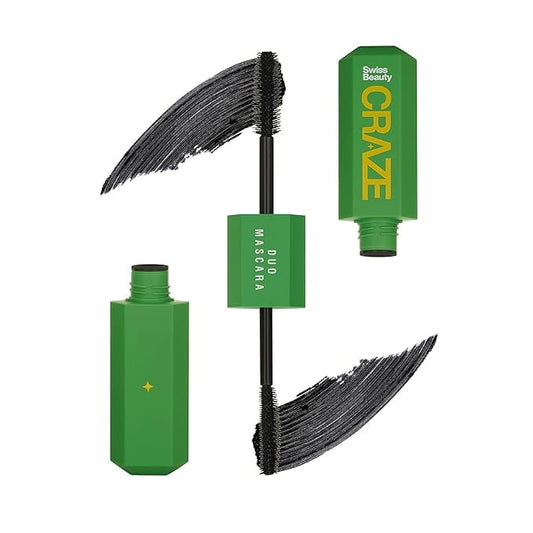 Swiss beauty Craze Duo Mascara | h non clumping and non flaking finish | Smudgeproof and w