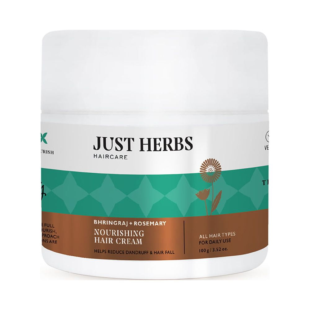 Just Herbs Nourishing Hair Cream for Men & Women with Bhringraj & Rosemary, Helps Reduce D