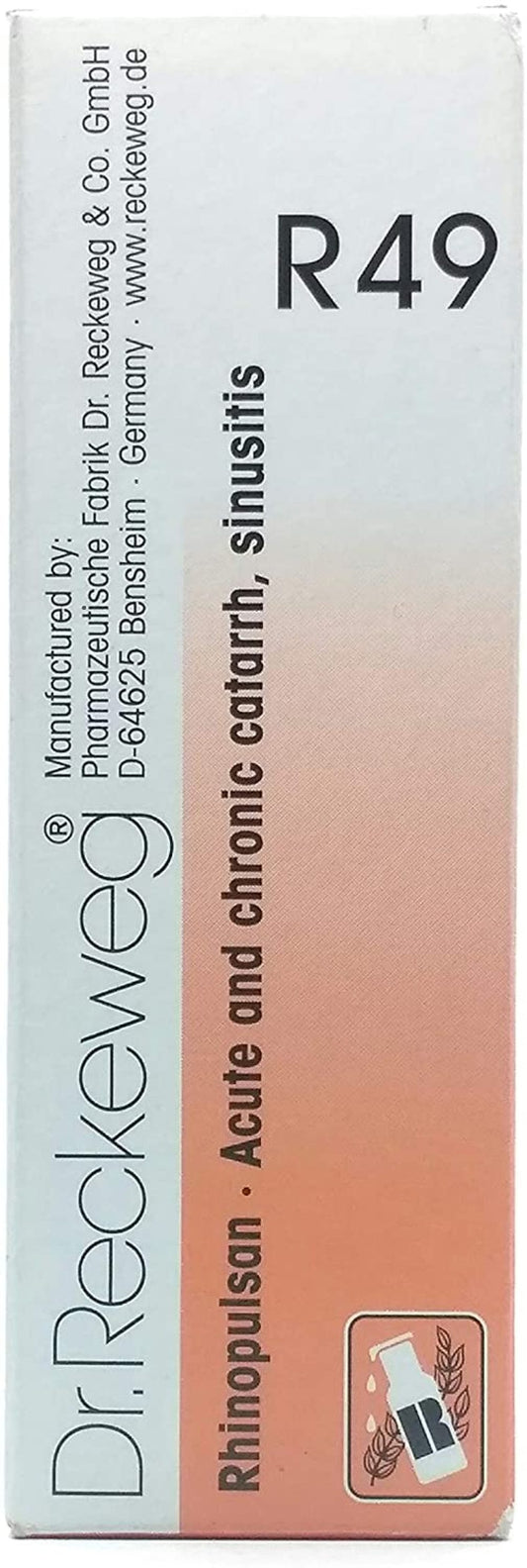 Dr.Reckeweg Germany R49 - Acute and Chronic Catarrh, sinusitis (22 ml)