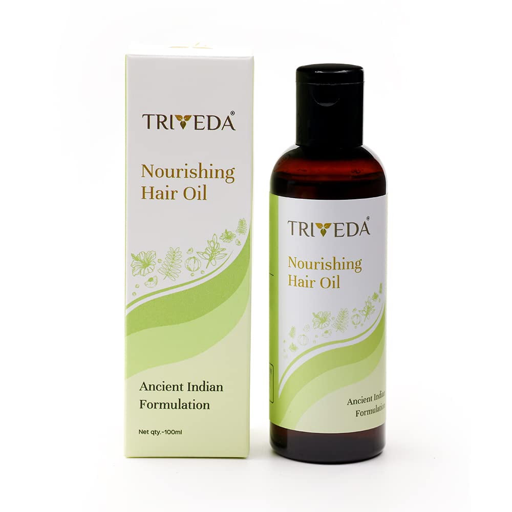 Triveda Nourishing HairOil Made with Ayurvedic Herbs Strengthens Roots Reduces Hair fall -