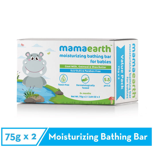 Mamaearth Moisturizing Baby Bathing Soap Bar (Value Pack 75gm x 2)(75gm Each)