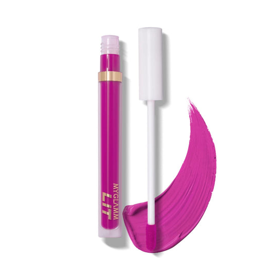MyGlamm LIT Liquid Matte Lipstick-Swipe Right (Purple)-3 ml | With Moringa Oil | 12HR Long