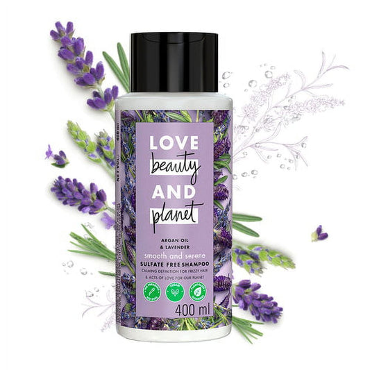 Love Beauty and Planet Natural Argan Oil & Lavender Sulfate Free Anti-Frizz Shampoo - 400m