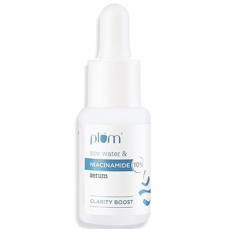 Plum 10% Niacinamide Serum with Rice Water | Provides Clear, Glowing & Brightening Skin |