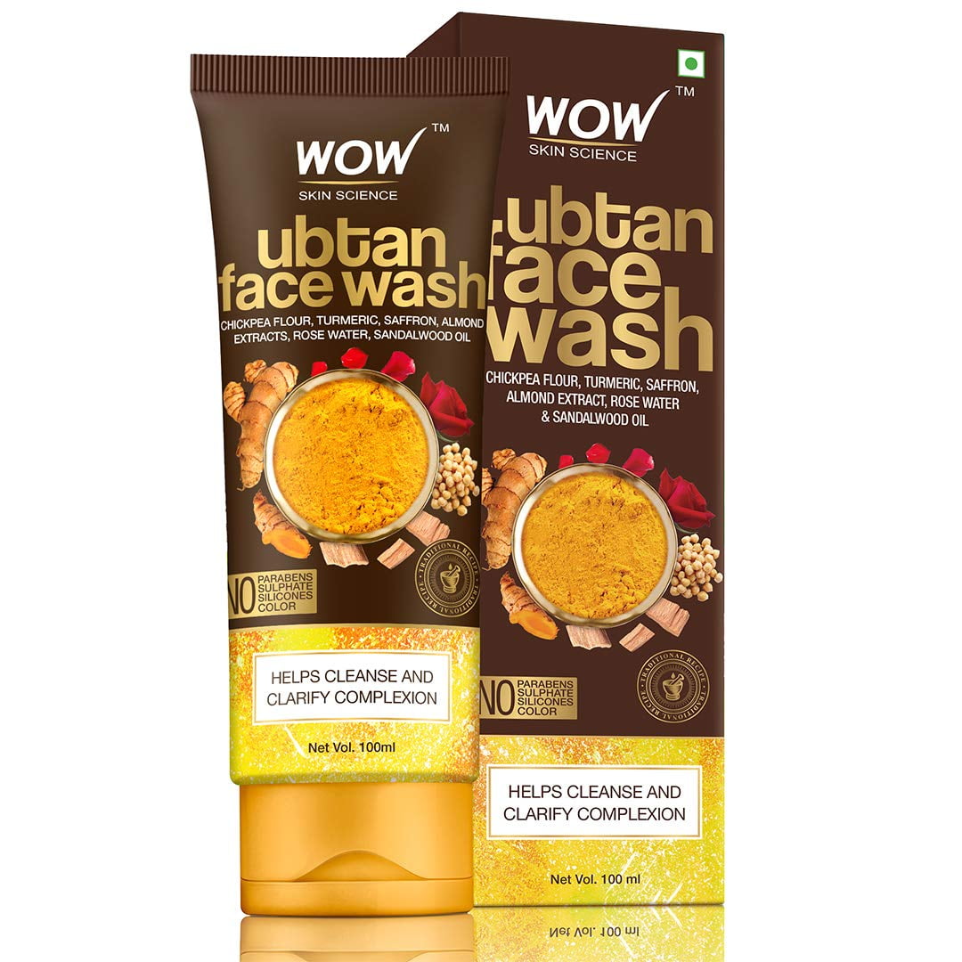 WOW Skin Science Ubtan FaceWash with Tube - 100ml (Gel Type)