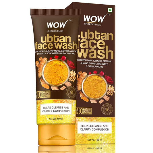 WOW Skin Science Ubtan FaceWash with Tube - 100ml (Gel Type)