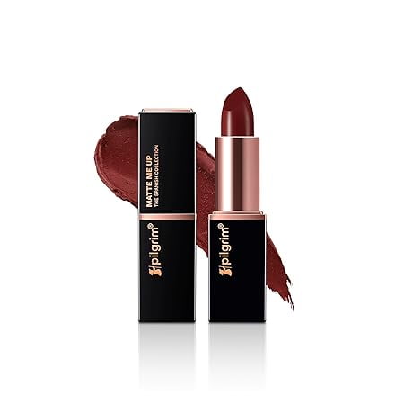 Pilgrim Matte Bullet Lipstick Intense Colour Transferproof & Smudgeproof Maroon Affair-23