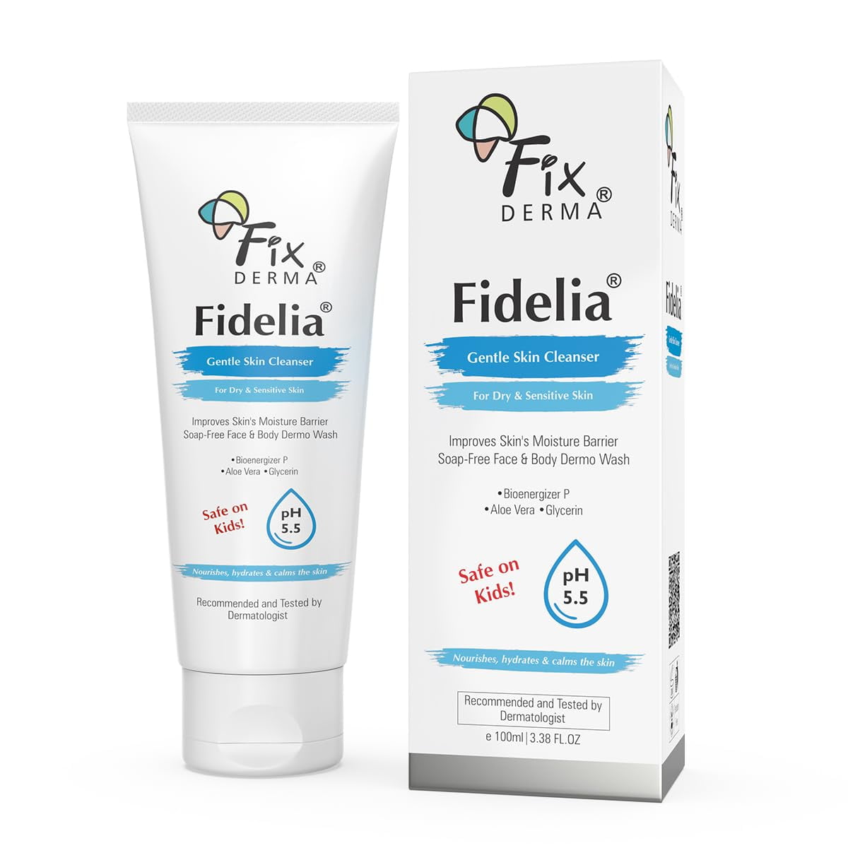 Fixderma Fidelia Gentle Skin Cleanser Soap Free Face & BodyWash - 100Ml