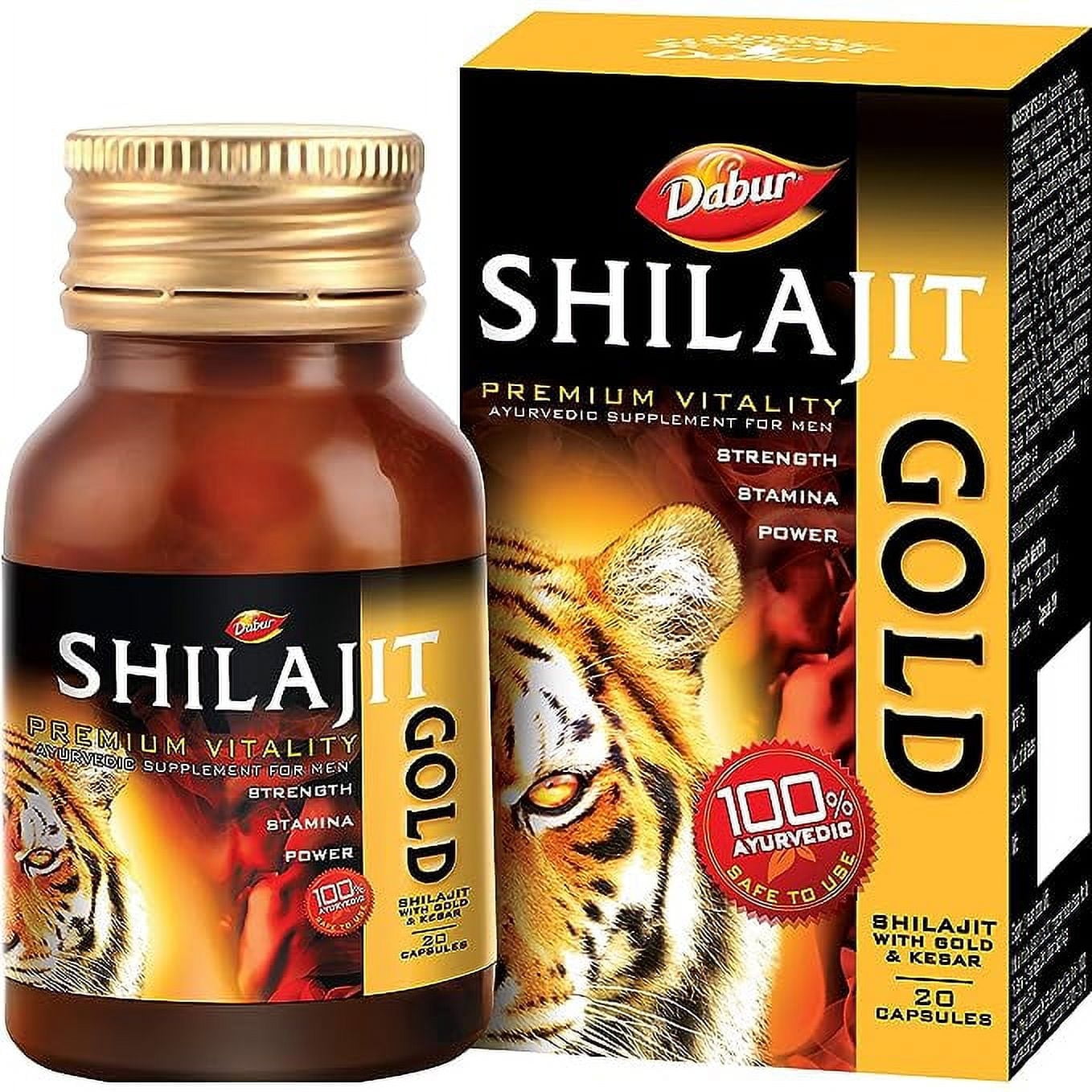 Dabur Shilajit Gold - 20 Capsules | 100% Ayurvedic Capsules for Strength , Stamina and Pow