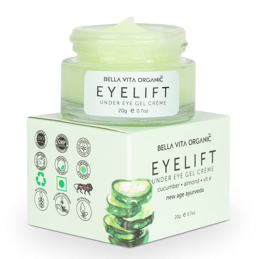 Bella Vita Organic EyeLift Under Eye Cream for Dark Circles, Puffy Eyes & Wrinkles, 20g