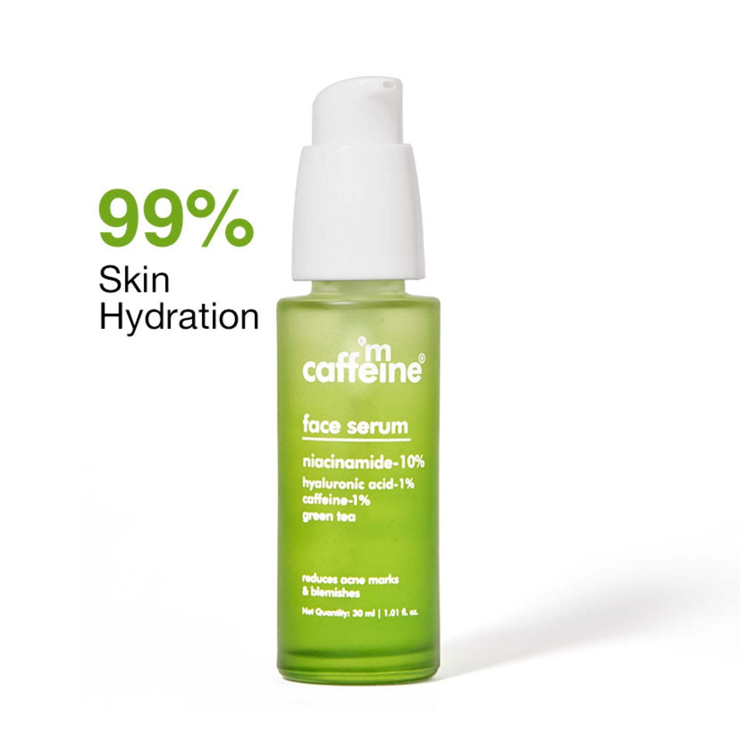 mCaffeine Green Tea 10% Niacinamide FaceSerum for Blemish Free Skin - 30 ml