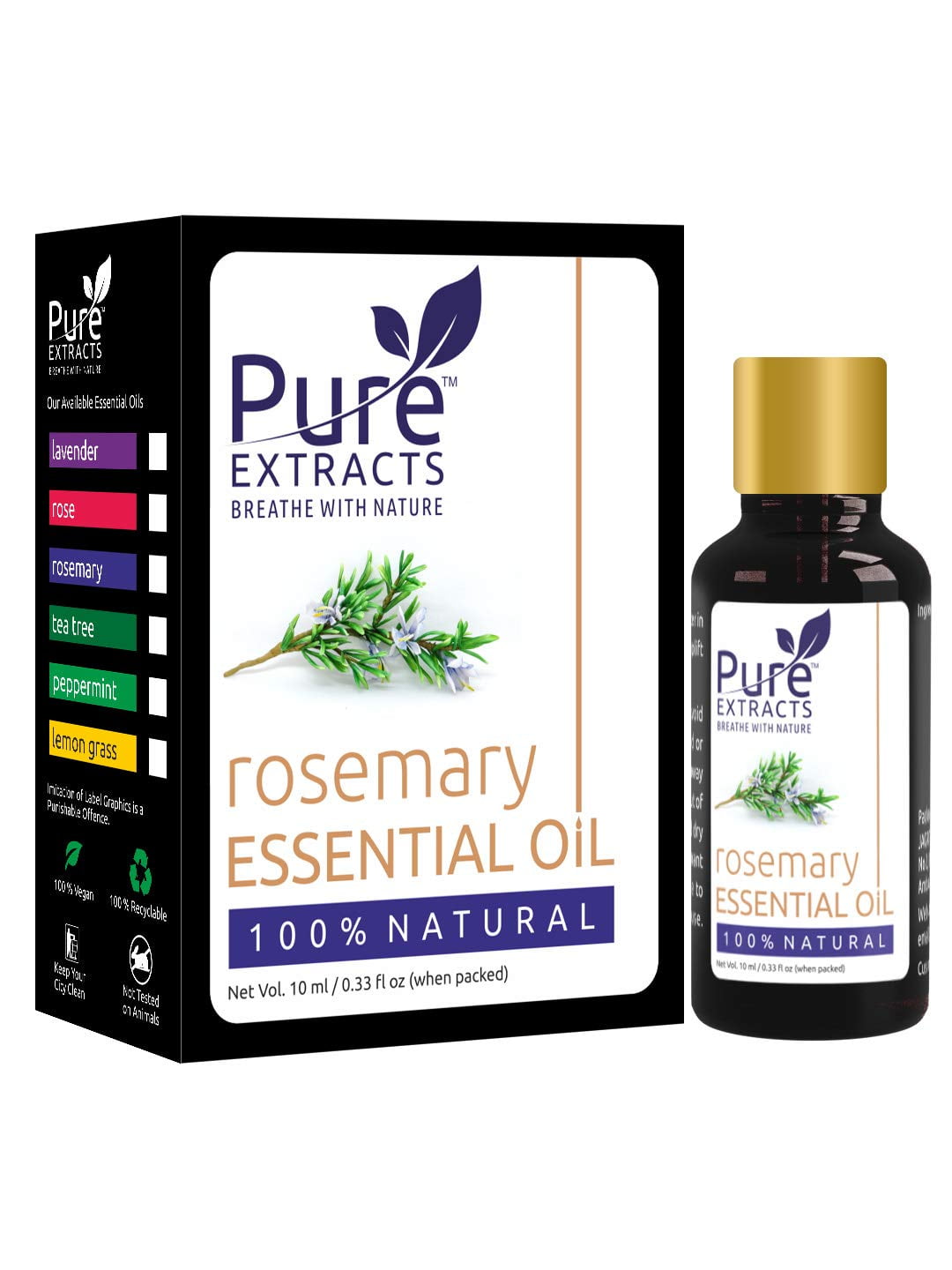 Pure Extracts Rosemary Essential Oil 100% Pure & Natural 10 Gm