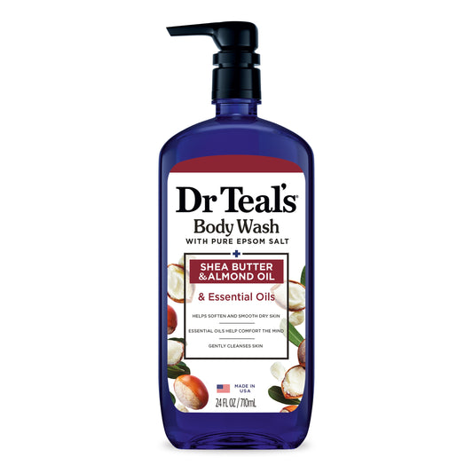 Dr Tealâ€™s BodyWash with Pure Epsom Salt, Shea Butter & Almond, 24 fl oz