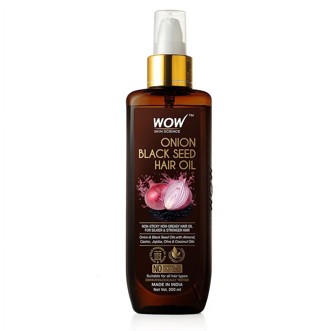 Wow Skin Science Onion HairOil for Hair Fall Control - With Black Seed Oil Extracts - 200